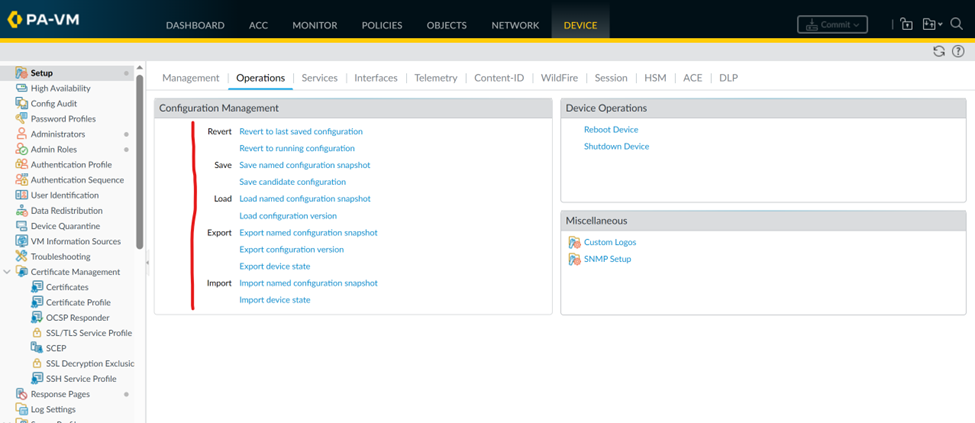 Service Route in Palo Alto | Role based authentication | Running & Candidate configurations | Backup configurations 16 image 114