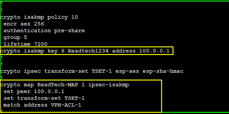 IPsec Site to Site VPN Different Scenarios Configuration 17 Spoke site ipsec configuration