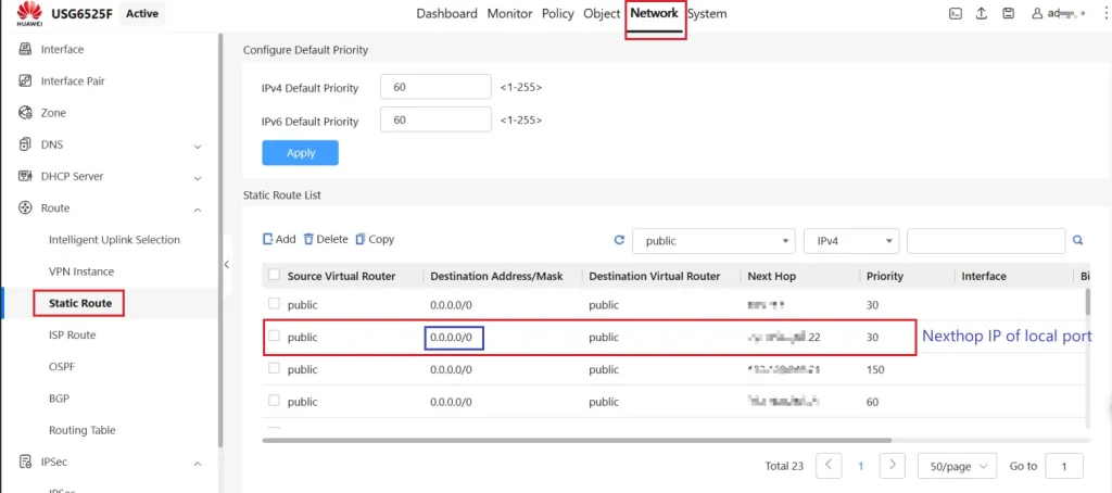 IPsec Migration from Fortinet Firewall to Huawei USG FW 13 102