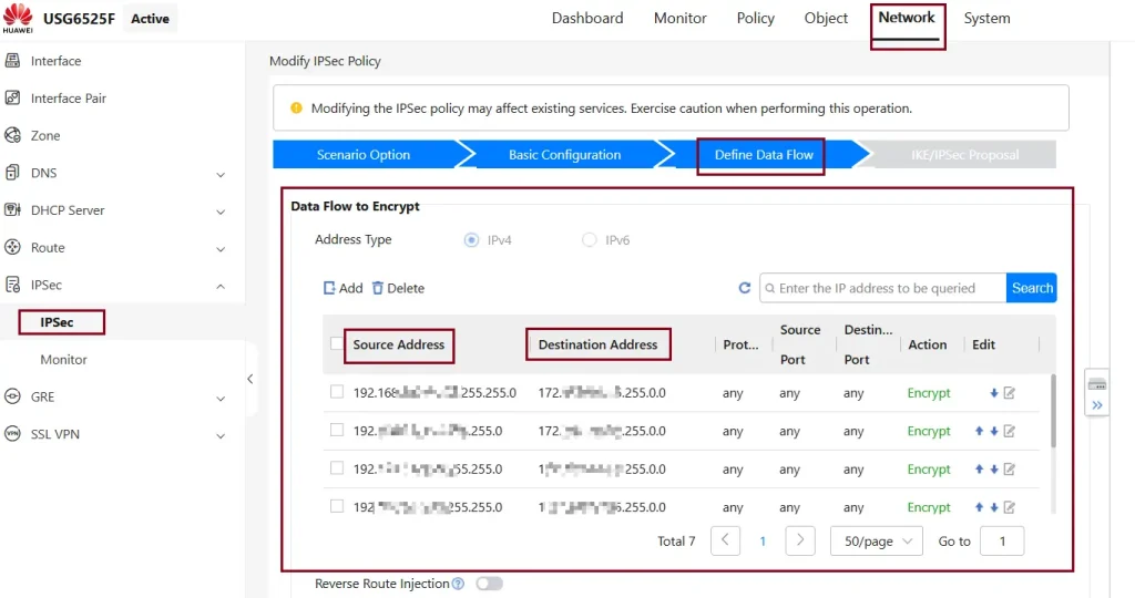IPsec Migration from Fortinet Firewall to Huawei USG FW 16 105